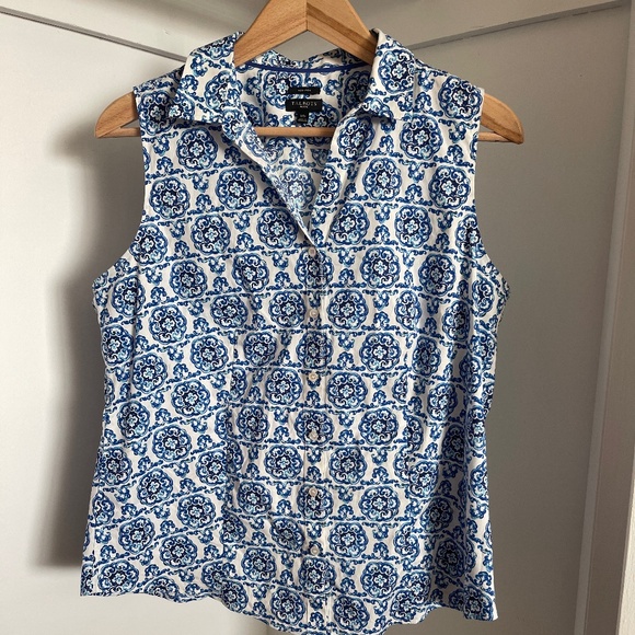 Talbots Tops - Talbots Petite Button Up Sleeveless Top / Blouse
